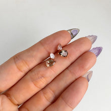 Load image into Gallery viewer, 5 x 7 mm. Pear Cut Multi-coloured Nigerian Tourmaline Cluster Earrings

