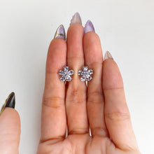 Load image into Gallery viewer, 3 x 4 mm. Oval Cut Blue Violet Tanzanite Cluster Earrings
