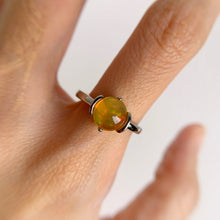 Load image into Gallery viewer, 8 mm. Round Cabochon Multi-coloured Ethiopian Opal Ring
