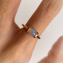 Load image into Gallery viewer, Handmade 5 x 7 mm. Cushion Cabochon Multi-coloured Ethiopian Opal Ring
