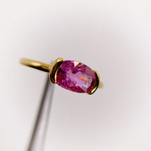 Load image into Gallery viewer, Handmade 5 x 8 mm. Oval Cut Pink Madagascan Sapphire Ring
