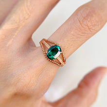 Load image into Gallery viewer, 6 x 8 mm. Oval Cut Green Brazilian Mystic Topaz Ring (Blemished)
