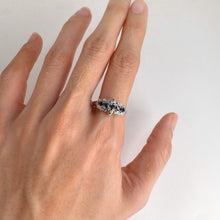 Load image into Gallery viewer, 2.5 mm. Round Cut Blue Thai Sapphire Cluster Ring
