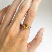Load image into Gallery viewer, 6 x 8 mm. Oval Cut Yellow Brazilian Citrine Ring
