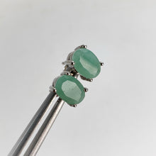 Load image into Gallery viewer, 5 x 7 mm. Oval Cut Green Brazilian Emerald Earrings
