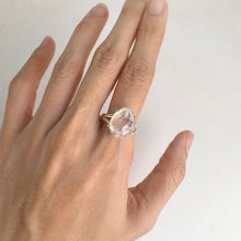 Load image into Gallery viewer, 12 x 15 mm. Freeform Rose-Cut White Indian Moonstone Ring
