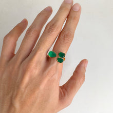 Load image into Gallery viewer, 6 x 9 mm. Pear Cut Green Botswana Agate Open Ring
