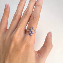 Load image into Gallery viewer, 4 mm. Round Cut Blue Violet Tanzanite with Cz Band Ring
