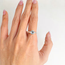 Load image into Gallery viewer, 7 mm. Round Cut Sky Blue Brazilian Topaz Ring

