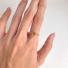 Load image into Gallery viewer, 6 mm. Round Cut Yellow Brazilian Citrine Ring
