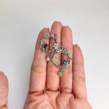 Load image into Gallery viewer, 4 x 6 mm. Pear Cut Black Ethiopian Opal, Emerald and Peridot Cluster Drop Earrings (Blemished)
