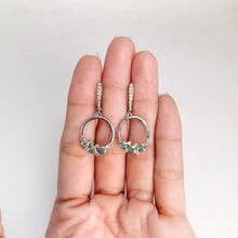 Load image into Gallery viewer, 3 mm. Round Cut Green Brazilian Emerald and Peridot Drop Earrings
