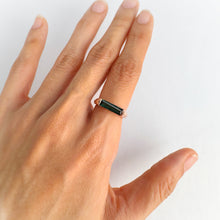 Load image into Gallery viewer, Handmade 3.7 x 10 mm. Baguette Cut Green Mozambican Tourmaline Ring

