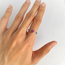 Load image into Gallery viewer, 2 mm. Round Cut Red Thai Ruby Cluster Ring
