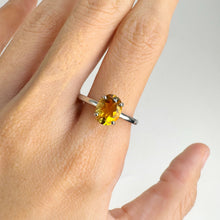 Load image into Gallery viewer, 7 x 9 mm. Oval Cut Yellow Brazilian Citrine Ring
