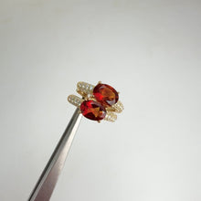 Load and play video in Gallery viewer, 5 x 7 mm. Oval Cut Orange Brazilian Citrine with Cz Accents Earrings
