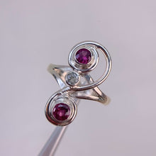 Load and play video in Gallery viewer, Handmade 4 mm. Round Cut Pink Brazilian Tourmaline and Topaz Ring
