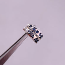 Load and play video in Gallery viewer, 2 mm. Round Cut Blue Thai Sapphire Cluster Earrings

