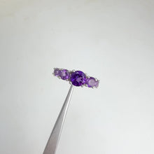 Load and play video in Gallery viewer, 7 mm. Round Cut Purple Brazilian Amethyst Cluster Ring (Blemished)
