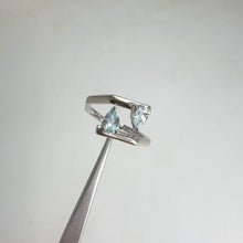 Load and play video in Gallery viewer, 4 x 6 mm. Pear Cut Sky Blue Brazilian Topaz Open Ring
