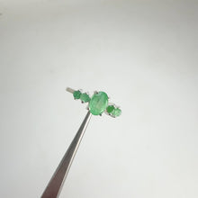 Load and play video in Gallery viewer, 4 x 6 mm. Oval Cut Green Brazilian Emerald Cluster Ring
