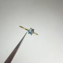 Load and play video in Gallery viewer, 3.5 mm. Round Cut Blue Tanzanian Sapphire Stacking Ring
