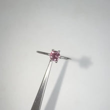 Load and play video in Gallery viewer, 3.5 mm. Round Cut Pink and Purple Tanzanian Sapphire Stacking Ring
