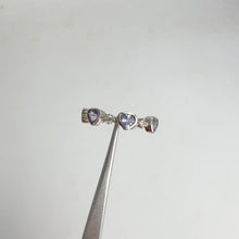Load and play video in Gallery viewer, 4 mm. Heart Cut Blue Violet Tanzanite with Cz Accents Cluster Ring
