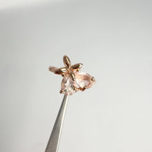 Load and play video in Gallery viewer, 5 x 7 mm. Pear Cut Pink African Rose Quartz Cluster Ring
