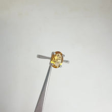 Load and play video in Gallery viewer, 6 x 8 mm. Oval Cut Yellow Brazilian Citrine Ring
