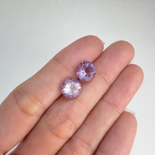 Load and play video in Gallery viewer, Pair of 8.5 mm. Round Cut Purple Brazilian Amethyst
