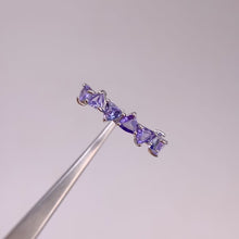 Load and play video in Gallery viewer, 4 mm. Trillion Cut Blue Violet Tanzanite Half Eternity Ring
