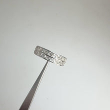 Load and play video in Gallery viewer, 2.3 mm. Square Cut White Brazilian Topaz Half Eternity Ring
