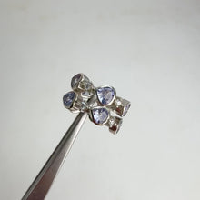 Load and play video in Gallery viewer, 4 mm. Heart Cut Blue Violet Tanzanite with Cz Accents Cluster Earrings
