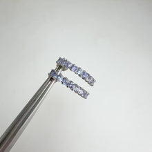 Load and play video in Gallery viewer, 2.5 mm. Round Cut Blue Violet Tanzanite Cluster Earrings
