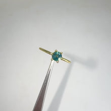 Load and play video in Gallery viewer, 4 mm. Round Cut Blue and Green Tanzanian Sapphire Stacking Ring

