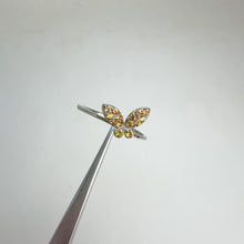 Load and play video in Gallery viewer, 1.5 mm. Round Cut Orange Thai Sapphire Butterfly Ring
