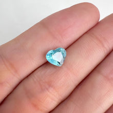Load and play video in Gallery viewer, 7 mm. Heart Cut Blue Cambodian Zircon
