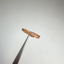Load and play video in Gallery viewer, 4 mm. Round Cut Orange Songea Sapphire Cluster Ring

