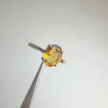 Load and play video in Gallery viewer, 7 x 9 mm. Oval Cut Yellow Brazilian Citrine Ring
