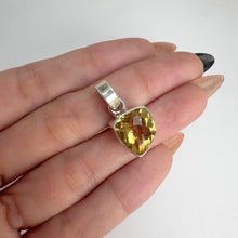 Load and play video in Gallery viewer, 10 x 11 mm. Fancy Cut Yellow Brazilian Citrine Pendant
