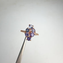 Load and play video in Gallery viewer, 4 mm. Round Cut Blue Violet Tanzanite with Cz Band Ring
