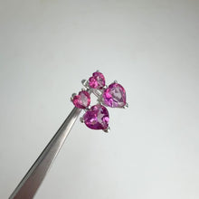 Load and play video in Gallery viewer, 7 mm. Heart Cut Pink Brazilian Mystic Topaz Cluster Earrings

