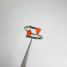 Load and play video in Gallery viewer, 4 x 6 mm. Pear Cut Orange Ethiopian Opal Open Ring
