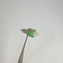 Load and play video in Gallery viewer, 5 x 7 mm. Octagon Cut Green Zambian Emerald with Cz Accents Ring
