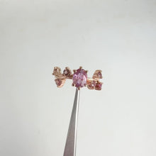 Load and play video in Gallery viewer, Handmade 5 x 7 mm. Oval Cut Purple Tanzanian Sapphire Cluster Ring
