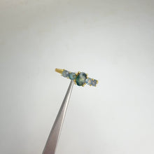 Load and play video in Gallery viewer, 4 x 6 mm. Oval Cut Green and Blue Thai Sapphire Cluster Ring
