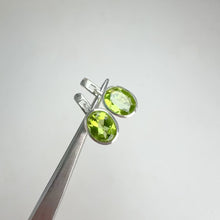 Load and play video in Gallery viewer, 6 x 8 mm. Oval Cut Green Pakistani Peridot Earrings
