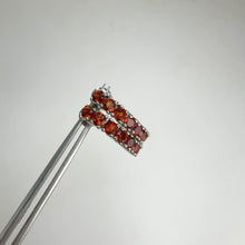 Load and play video in Gallery viewer, 3.5 mm. Round Cut Orange Brazilian Citrine Cluster Earrings
