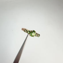 Load and play video in Gallery viewer, 4 x 6 mm. Oval Cut Green Brazilian Tourmaline Cluster Ring
